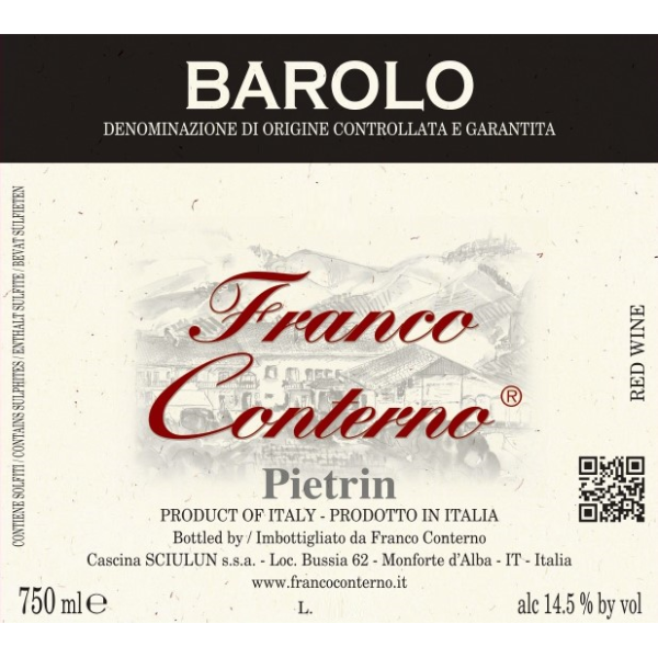 Franco Conterno Barolo Pietrin DOCG 2019